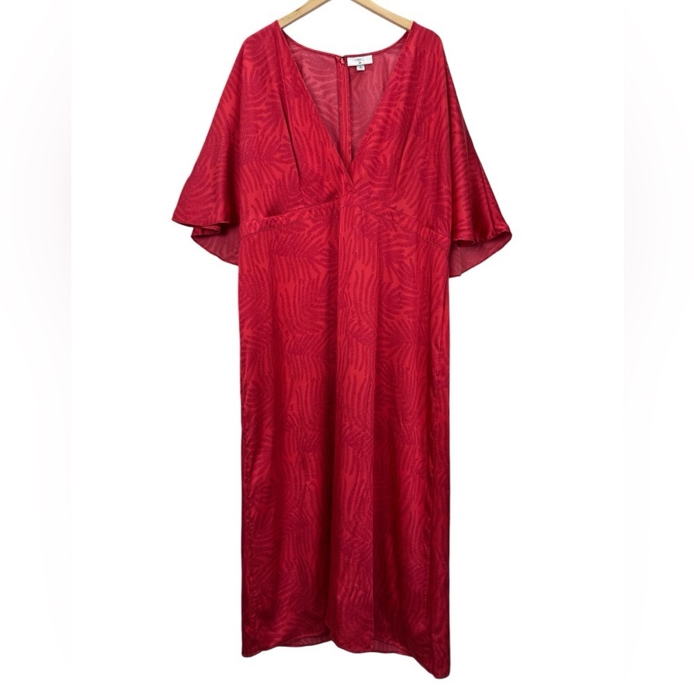 Fe Noel X Target Palm Leaf Contrast Print Flutter Sleeve Maxi Dress Plus Size 22 - Picture 3 of 12